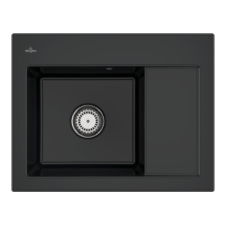 V&B Spüle Subway 45 Compact li, m Abl.garn, Hand., pure black