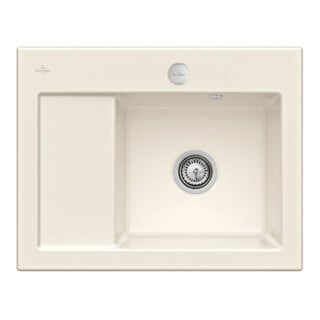 V&B Spüle Subway 45 Compact re, m Abl.garn, Exzenter, crema C-plus