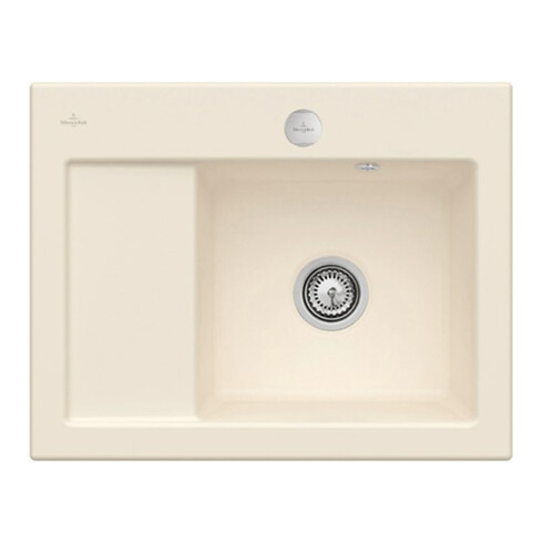 V&B Spüle Subway 45 Compact re, m Abl.garn, Exzenter, ivory C-plus
