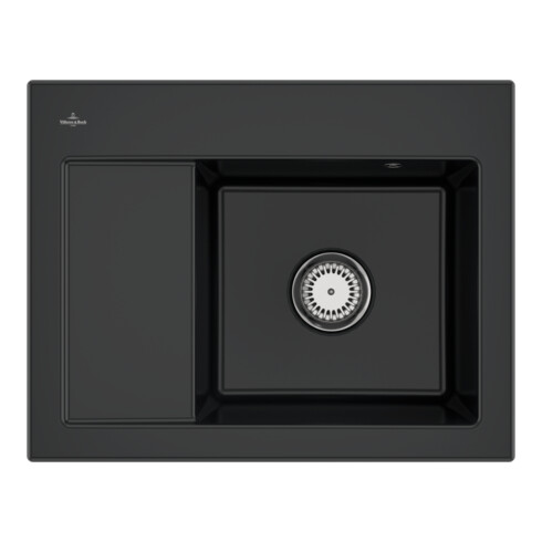 V&B Spüle Subway 45 Compact re, m Abl.garn, Hand., pure black