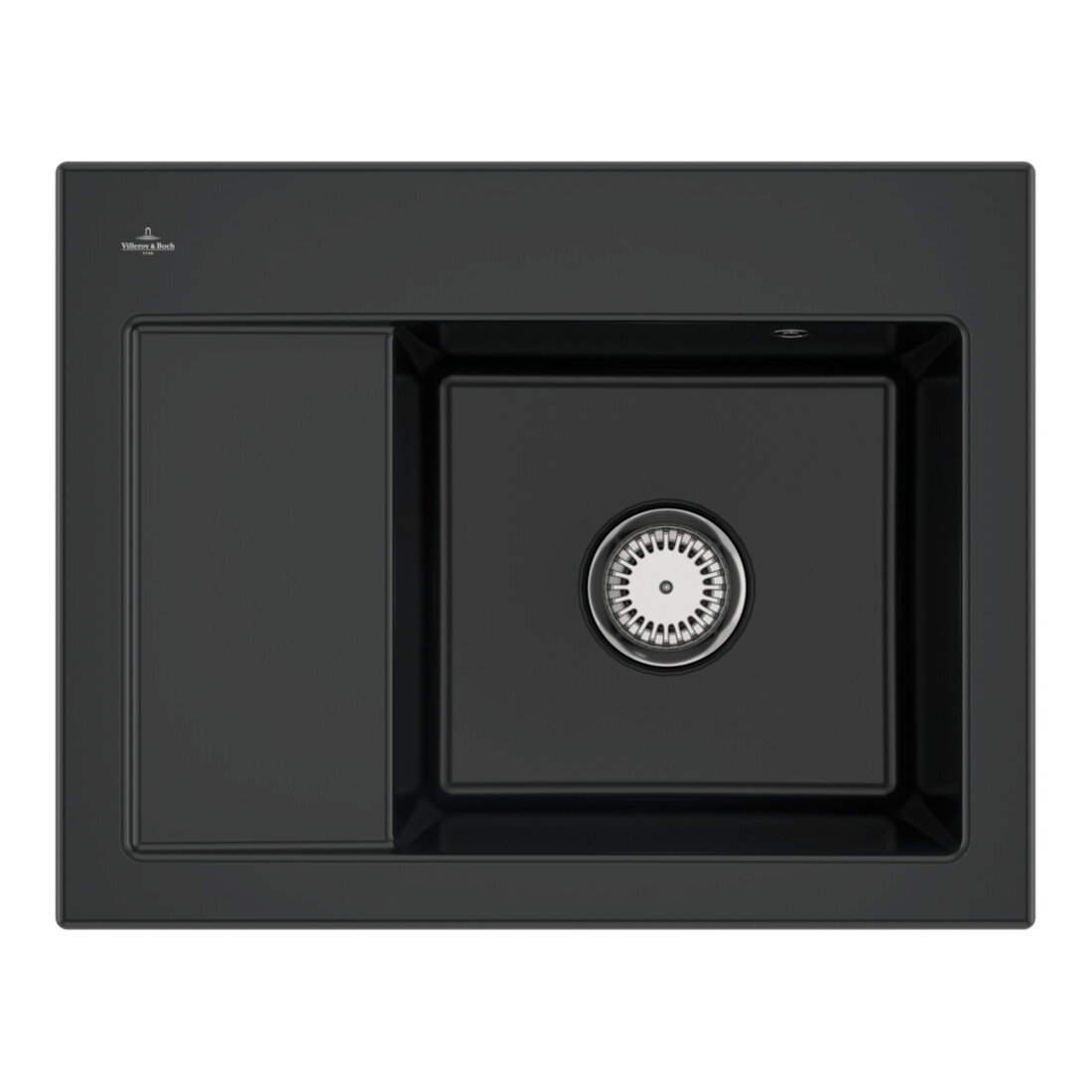 V&B Spüle Subway 45 Compact re, m Abl.garn, Hand., pure black