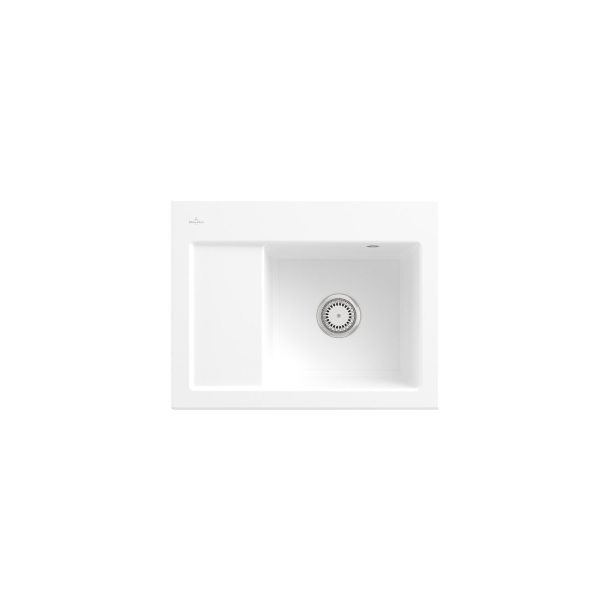 V&B Spüle Subway 45 Compact re, m Abl.garn, Hand., st. wh. C-plus ; Villeroy & Boch