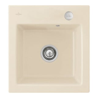 V&B Spüle Subway 45 XS m Abl.garn, Exzenter, ivory CeramicPlus