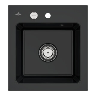 V&B Spüle Subway 45 XS m Abl.garn, Exzenter, pure black