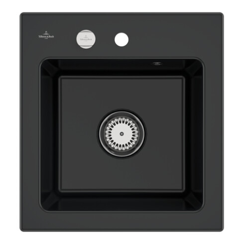 V&B Spüle Subway 45 XS m Abl.garn, Exzenter, pure black