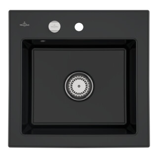 V&B Spüle Subway 50 S m Abl.garn, Exzenter, pure black