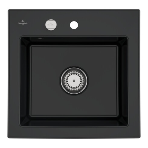 V&B Spüle Subway 50 S m Abl.garn, Exzenter, pure black