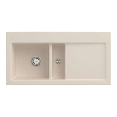 V&B Spüle Subway 60 li, m Abl.garn, Hand., ivory CeramicPlus