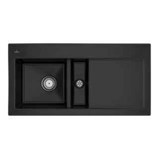 V&B Spüle Subway 60 li, m Abl.garn, Hand., pure black