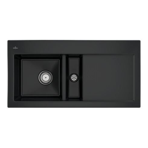 V&B Spüle Subway 60 li, m Abl.garn, Hand., pure black