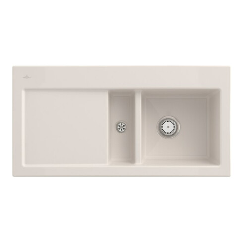V&B Spüle Subway 60 re, m Abl.garn, Hand., crema CeramicPlus