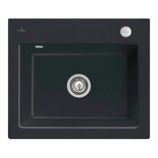 V&B Spüle Subway 60 S m Abl.garn, Exzenter, pure black