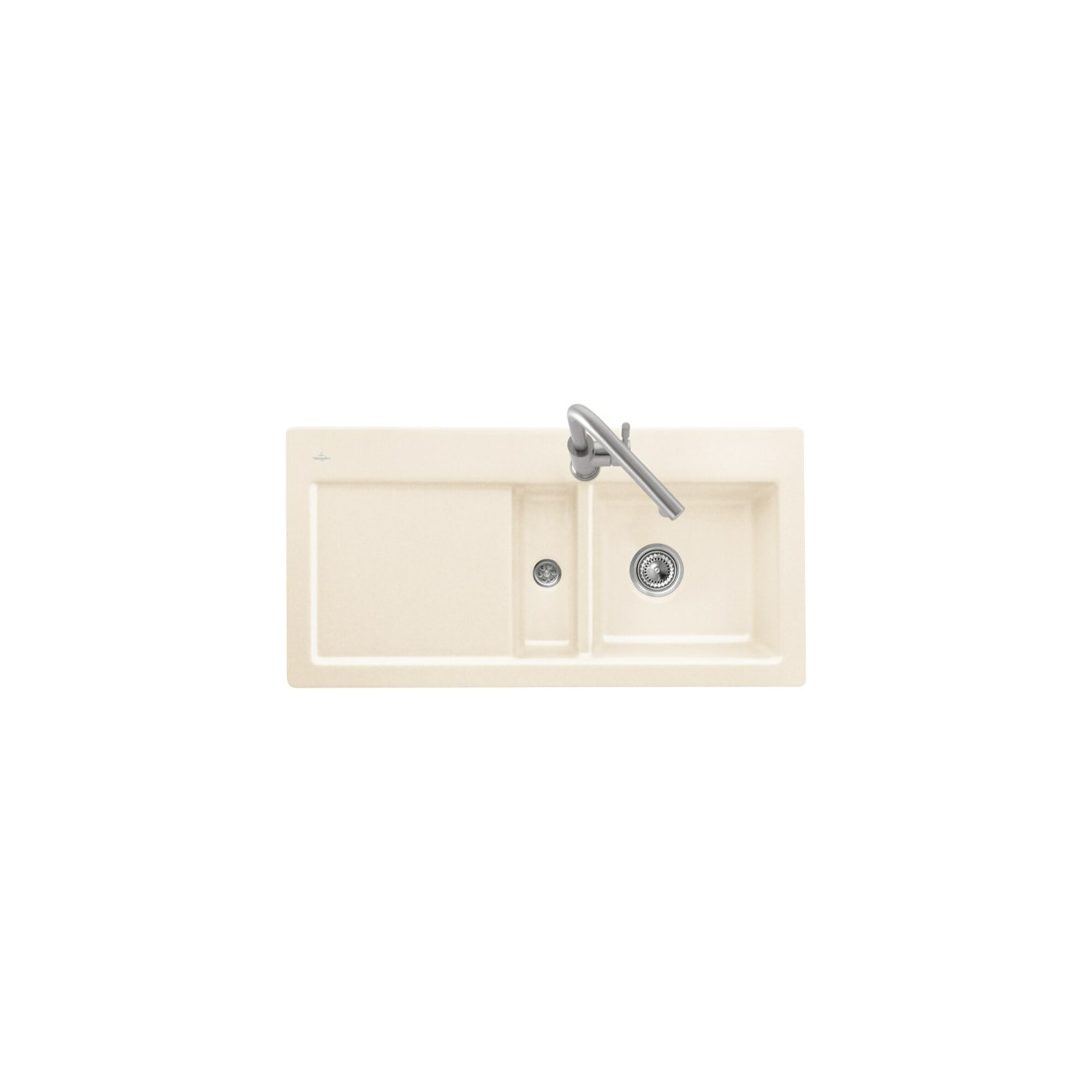 V&B Spüle Subway 60 Spülb. rechts, stone white CeramicPlus ; Villeroy & Boch