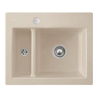 V&B Spüle Subway 60 XM m Abl.garn, Exzenter, almond CeramicPlus