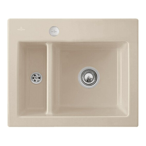 V&B Spüle Subway 60 XM m Abl.garn, Exzenter, almond CeramicPlus