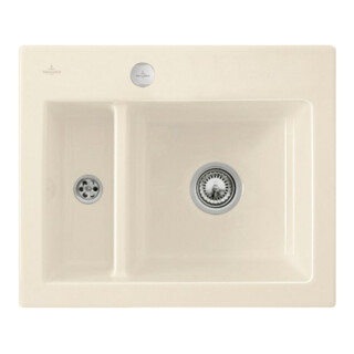 V&B Spüle Subway 60 XM m Abl.garn, Exzenter, crema CeramicPlus