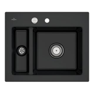 V&B Spüle Subway 60 XM m Abl.garn, Exzenter, pure black