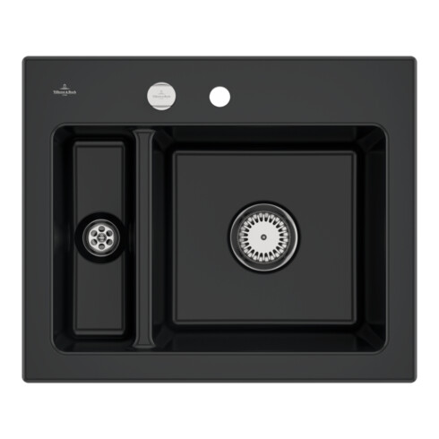 V&B Spüle Subway 60 XM m Abl.garn, Exzenter, pure black