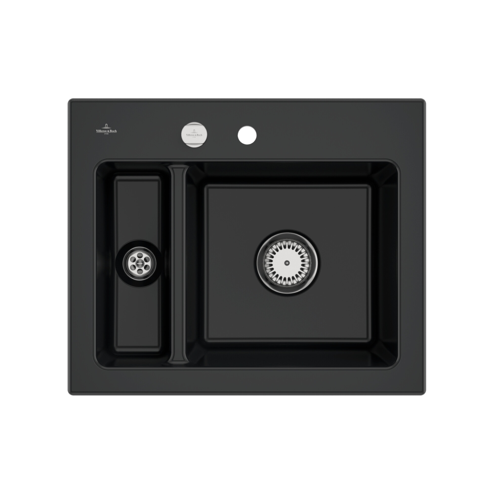 V&B Spüle Subway 60 XM m Abl.garn, Exzenter, pure black ; Villeroy & Boch