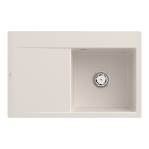 V&B Spüle Subway Style 45 Flat re, m Abl.garn, Hand., crema CeramicPlus