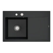 V&B Spüle Subway Style 45 li, m Abl.garn, Exzenter, pure black