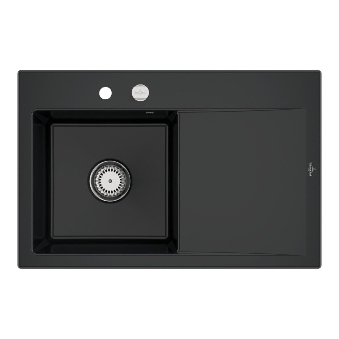 V&B Spüle Subway Style 45 li, m Abl.garn, Exzenter, pure black