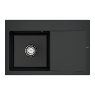 V&B Spüle Subway Style 45 li, m Abl.garn, Hand., pure black