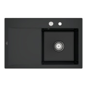 V&B Spüle Subway Style 45 re, m Abl.garn, Exzenter, pure black