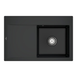 V&B Spüle Subway Style 45 re, m Abl.garn, Hand., pure black