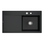 V&B Spüle Subway Style 50 re, m Abl.garn, Exzenter, pure black