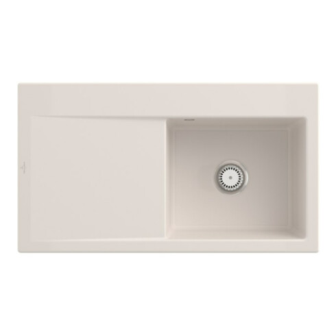 V&B Spüle Subway Style 50 re, m Abl.garn, Hand., crema CeramicPlus
