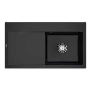 V&B Spüle Subway Style 50 re, m Abl.garn, Hand., pure black