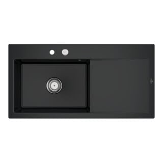 V&B Spüle Subway Style 60 li, m Abl.garn, Exzenter, pure black