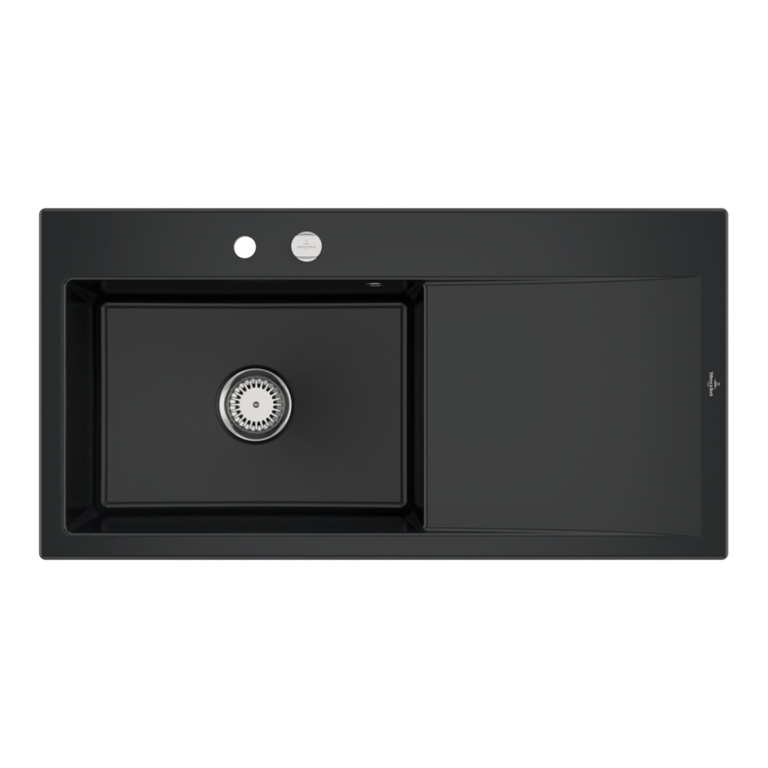 V&B Spüle Subway Style 60 li, m Abl.garn, Exzenter, pure black