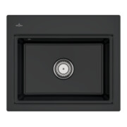 V&B Spüle Subway Style 60S Abl.garn, m Hand. + Gitter, pure black