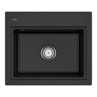 V&B Spüle Subway Style 60S Abl.garn, m Hand. + Gitter, pure black