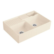 V&B Spülstein-Doppelbecken Restesch., m Abl., Exc., ivory C-plus