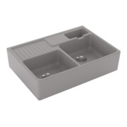 V&B Spülstein-Doppelbecken Restesch., m Abl., Hand., fossil C-plus