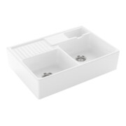 V&B Spülstein-Doppelbecken Restesch., m Abl., Hand., sn wh. C-plus