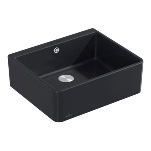 V&B Spülstein Einzelbecken 60 X m Abl.garn, Exzenter, pure black