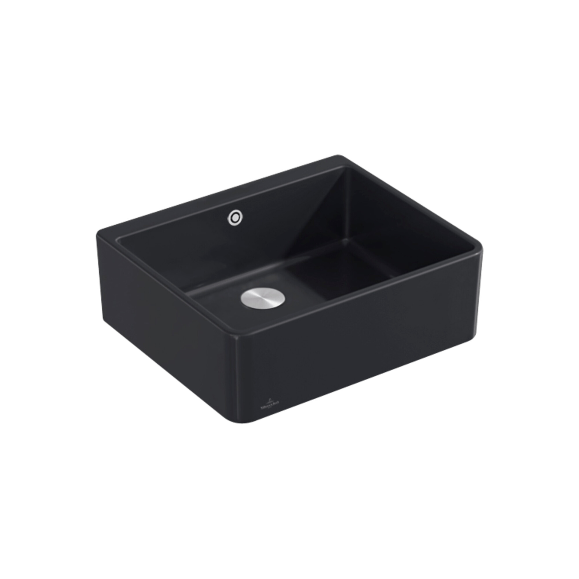 V&B Spülstein Einzelbecken 60 X m Abl.garn, Exzenter, pure black ; Villeroy & Boch