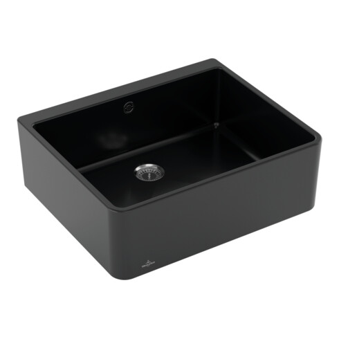 V&B Spülstein Einzelbecken 60 X m Abl.garn, Handbetätigung, pure black