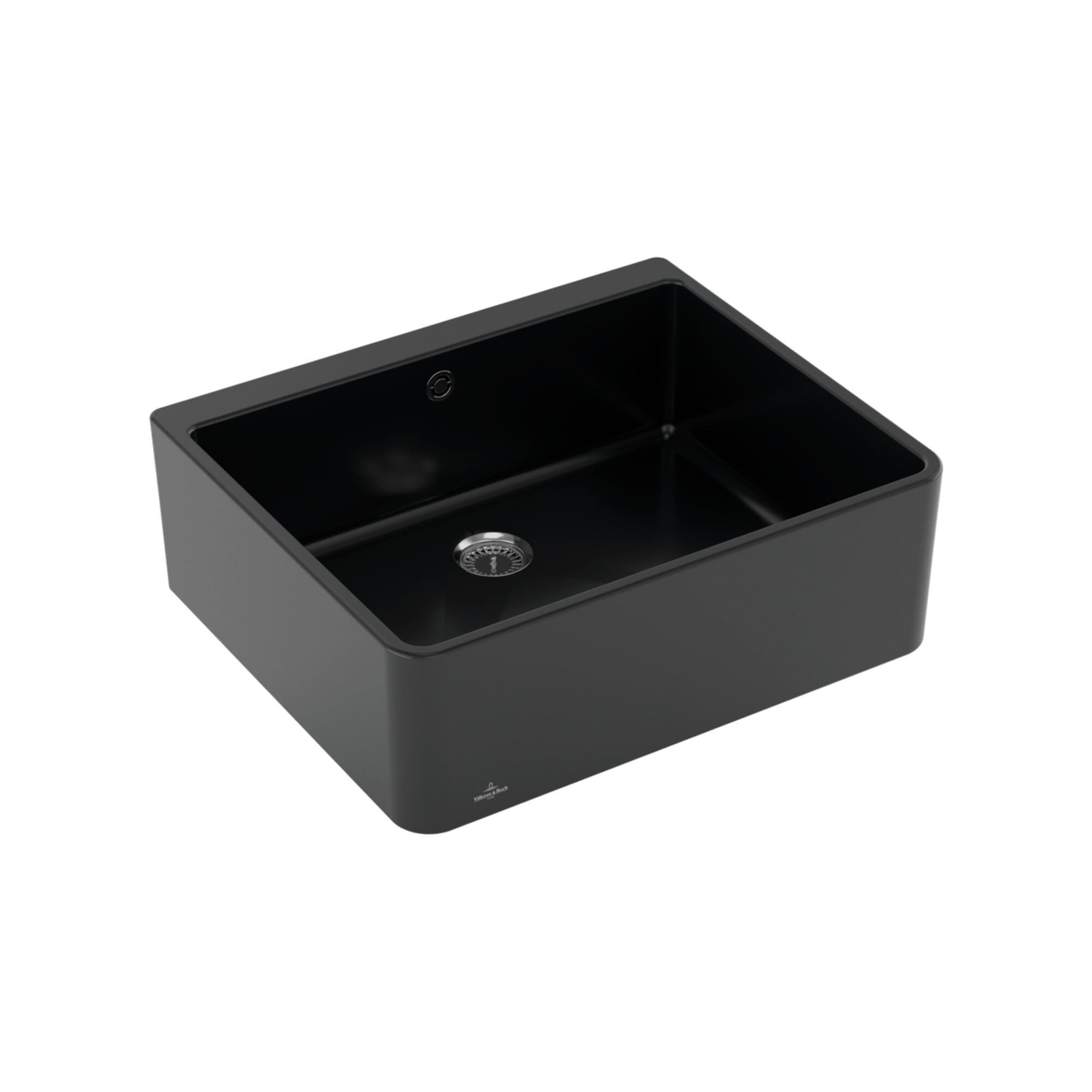 V&B Spülstein Einzelbecken 60 X m Abl.garn, Handbetätigung, pure black ; Villeroy & Boch