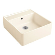 V&B Spülstein-Einzelbecken m Abl.garn, Exzenter, crema CeramicPlus