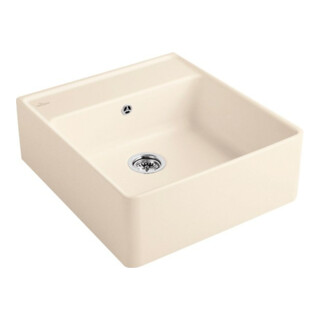 V&B Spülstein-Einzelbecken m Abl.garn, Exzenter, ivory CeramicPlus