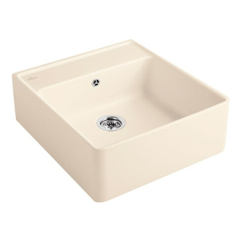 V&B Spülstein-Einzelbecken m Abl.garn, Exzenter, ivory CeramicPlus