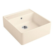 V&B Spülstein-Einzelbecken m Abl.garn, Exzenter, ivory CeramicPlus