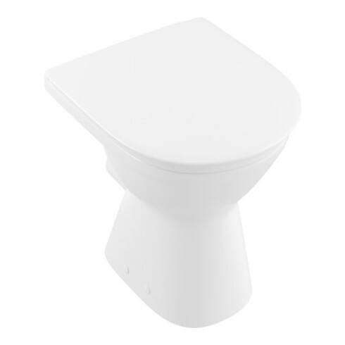 V&B Stand-Flachspül-WC VICARE 35,5x49cm, randlos, Abg. waag., we C+