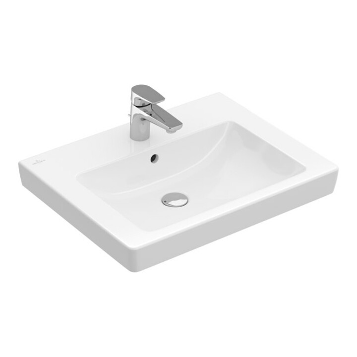 V&B Subway 2.0 Lavabo 60x47 cm, blanc, avec trou de robinet, trop-plein
