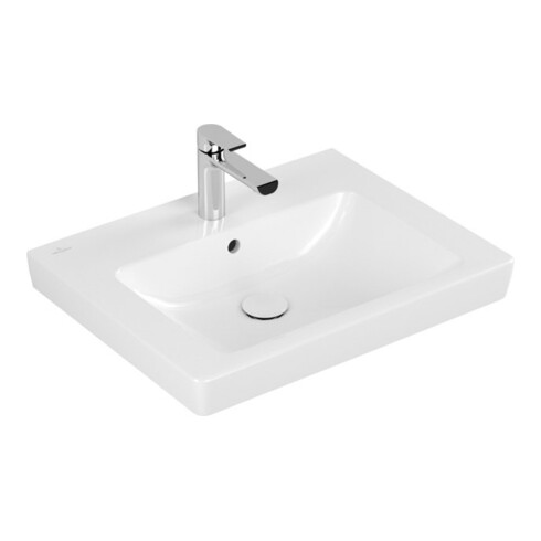 V&B Subway 2.0 Lavabo 60x47 cm, mit HL, trop-plein, blanc C-plus